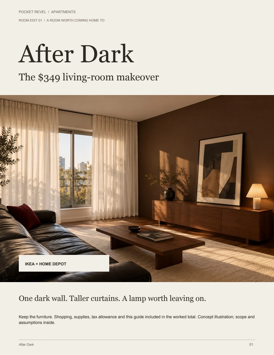 A page from the guide: Your evening, redesigned.