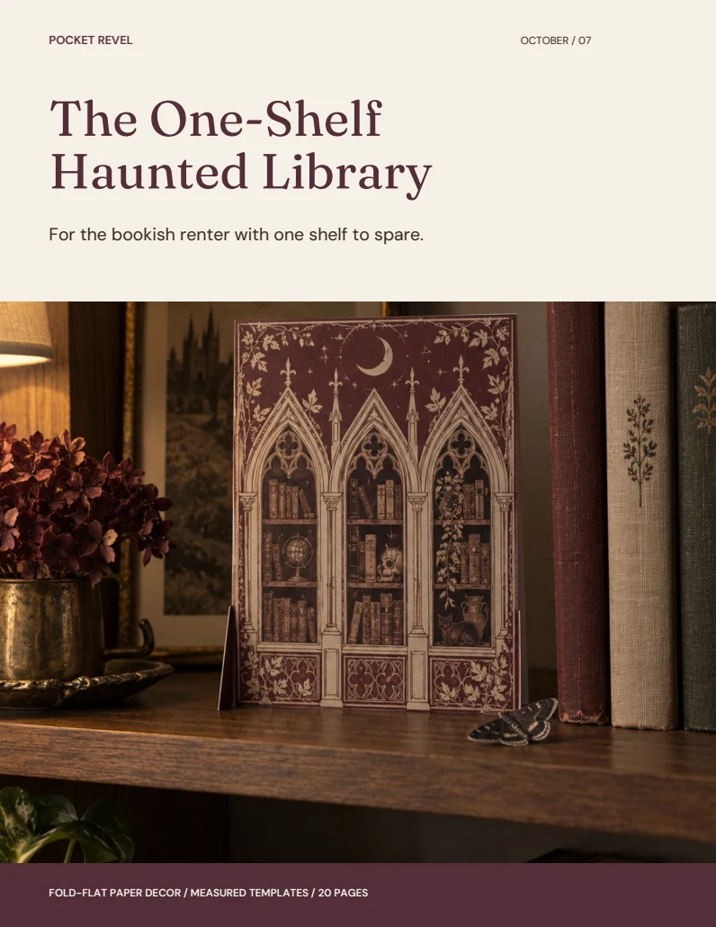 A page from the guide: A bookshop atmosphere, at shelf size.